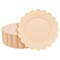 50 Pack Ivory Pink Plastic Plates for Party, 9 Inch Disposable for Party Supplies, Wedding, Gold Foil Scalloped Edges